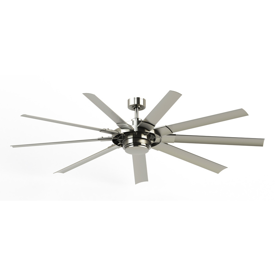 Fanimation Ceiling Fan 9 Blade 72 In Brushed Nickel Downrod Led regarding dimensions 900 X 900