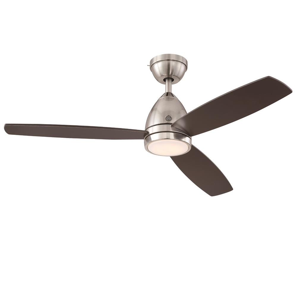 Ge Savanna 52 In Led Indoor Brushed Nickel Ceiling Fan With Skyplug within dimensions 1000 X 1000