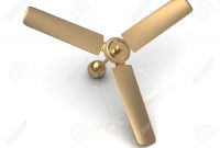 Gold Ceiling Fan With A Reflective Surface On White Background Stock throughout measurements 1300 X 975