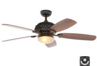 Hampton Bay 52 In Indoor Caffe Patina Ceiling Fan With Light Kit throughout proportions 1000 X 1000