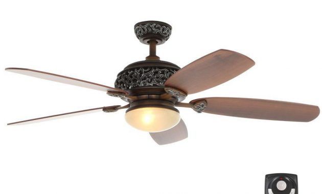 Hampton Bay 52 In Indoor Caffe Patina Ceiling Fan With Light Kit throughout proportions 1000 X 1000