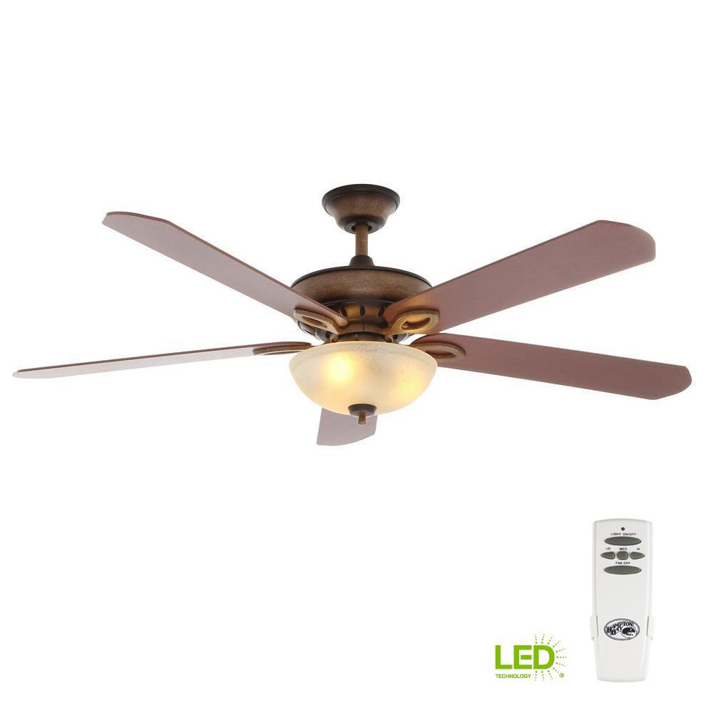 Hampton Bay Asbury 60 In Led Indoor Oil Rubbed Bronze Ceiling Fan in sizing 1000 X 1000