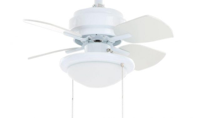 Hampton Bay Metarie 24 In Indoor White Ceiling Fan With Light Kit intended for sizing 1000 X 1000