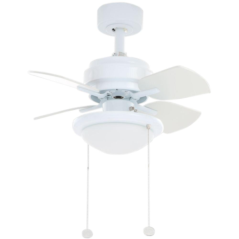 Hampton Bay Metarie 24 In Indoor White Ceiling Fan With Light Kit intended for sizing 1000 X 1000