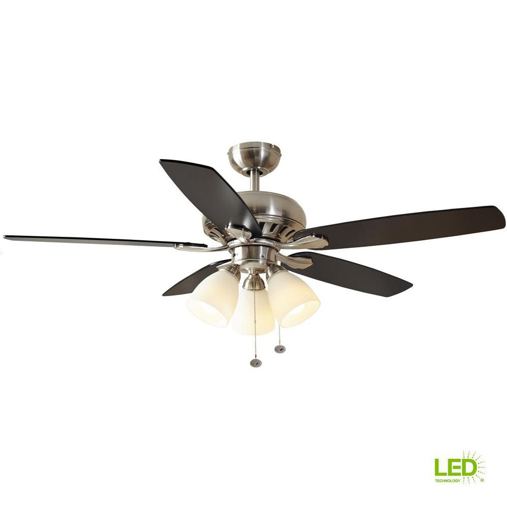 Hampton Bay Rockport 52 In Led Brushed Nickel Ceiling Fan With throughout measurements 1000 X 1000