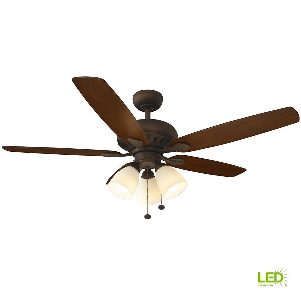 Hampton Bay Rockport 52 In Led Oil Rubbed Bronze Ceiling Fan With pertaining to dimensions 1000 X 1000