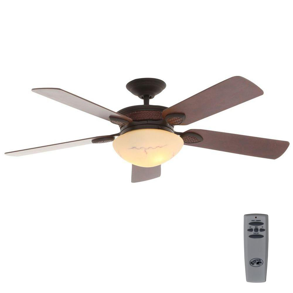 Hampton Bay San Lorenzo 52 In Indoor Rustic Ceiling Fan With Light intended for sizing 1000 X 1000