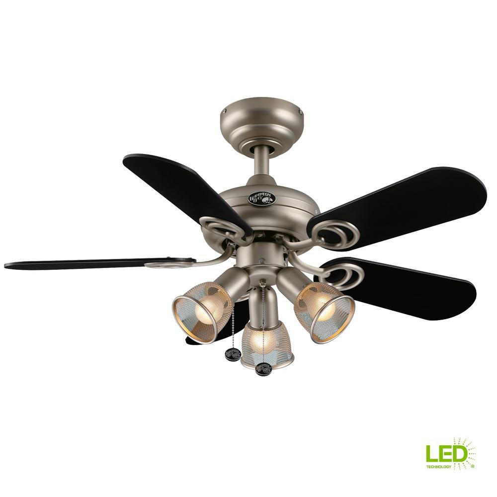 Hampton Bay San Marino 36 In Led Indoor Brushed Steel Ceiling Fan intended for dimensions 1000 X 1000