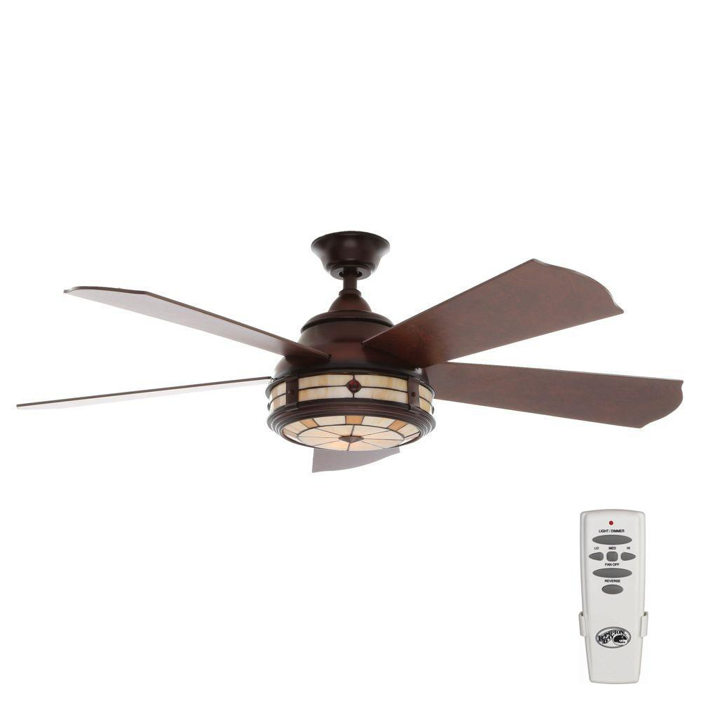 Hampton Bay Savona 52 In Indoor Weathered Bronze Ceiling Fan With in proportions 1000 X 1000