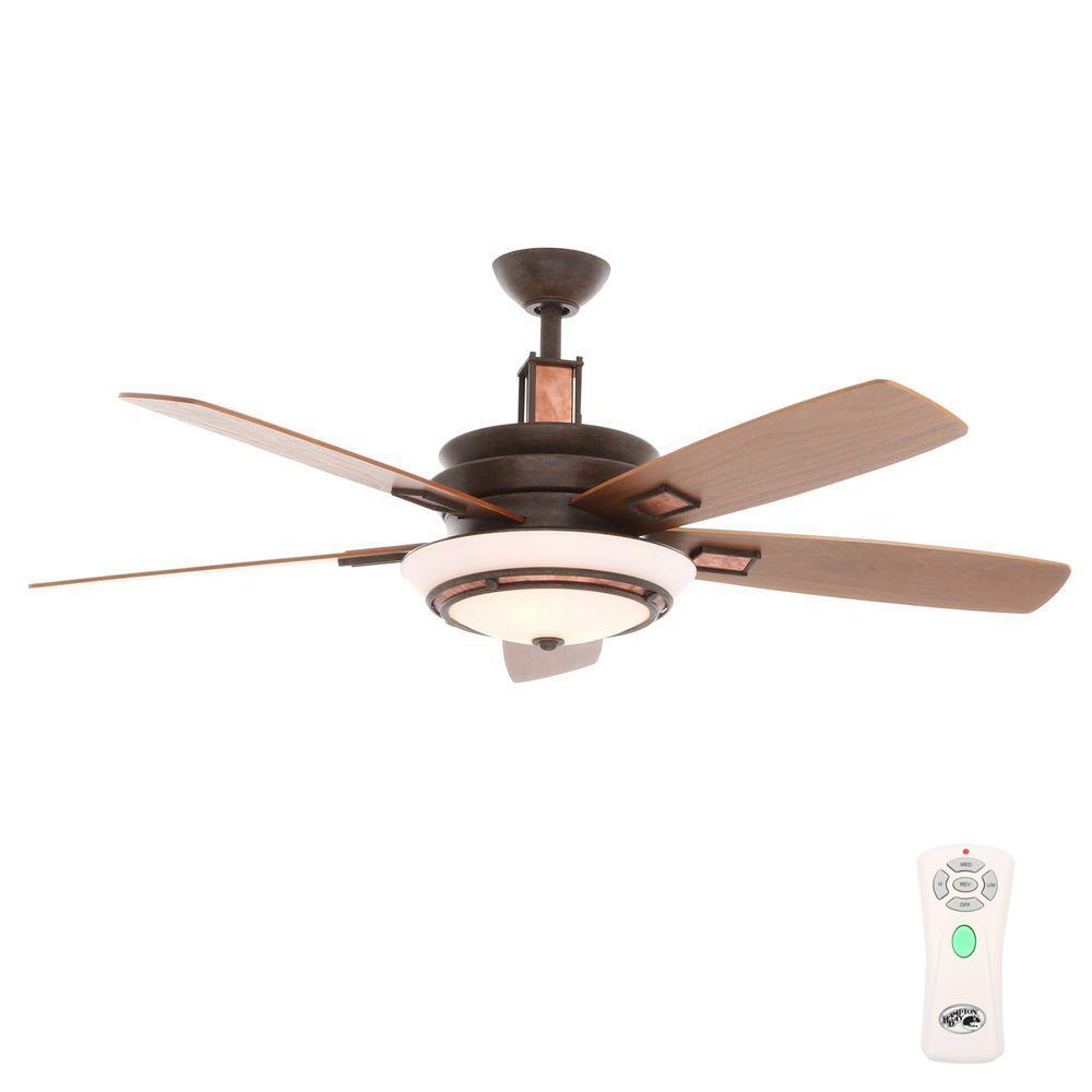 Hampton Bay Sullivan 54 In Indoor Iron Oxidecopper Plated Ceiling pertaining to sizing 1000 X 1000