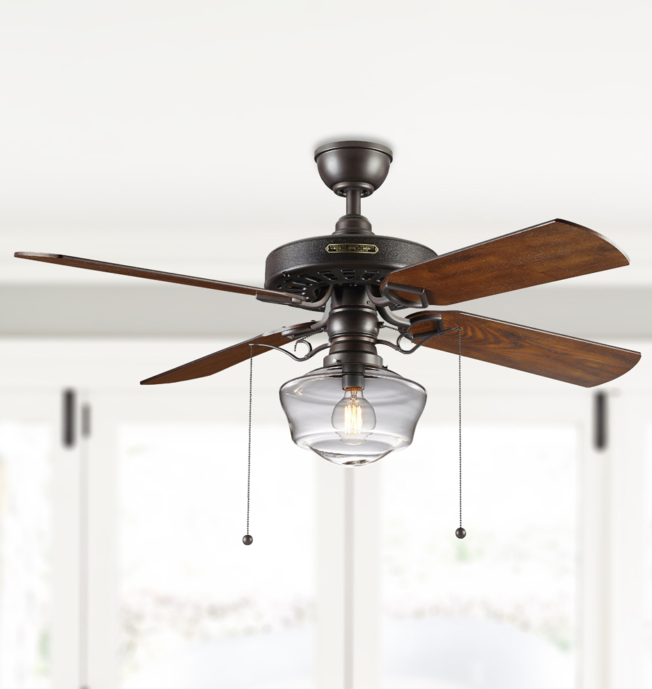 Heron Ceiling Fan With Clear Ogee Shade Rejuvenation for dimensions 936 X 990