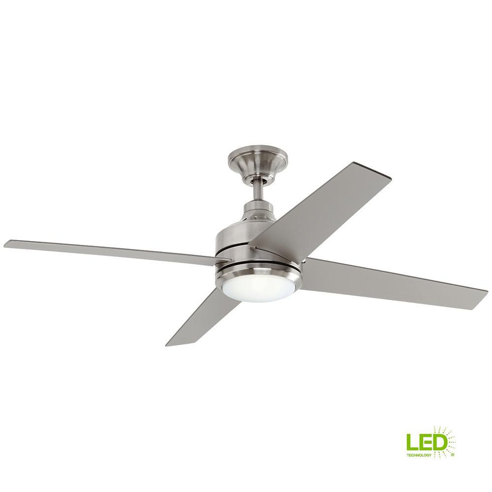 Home Decorators Collection Mercer 52 In Led Indoor Brushed Nickel in proportions 1000 X 1000