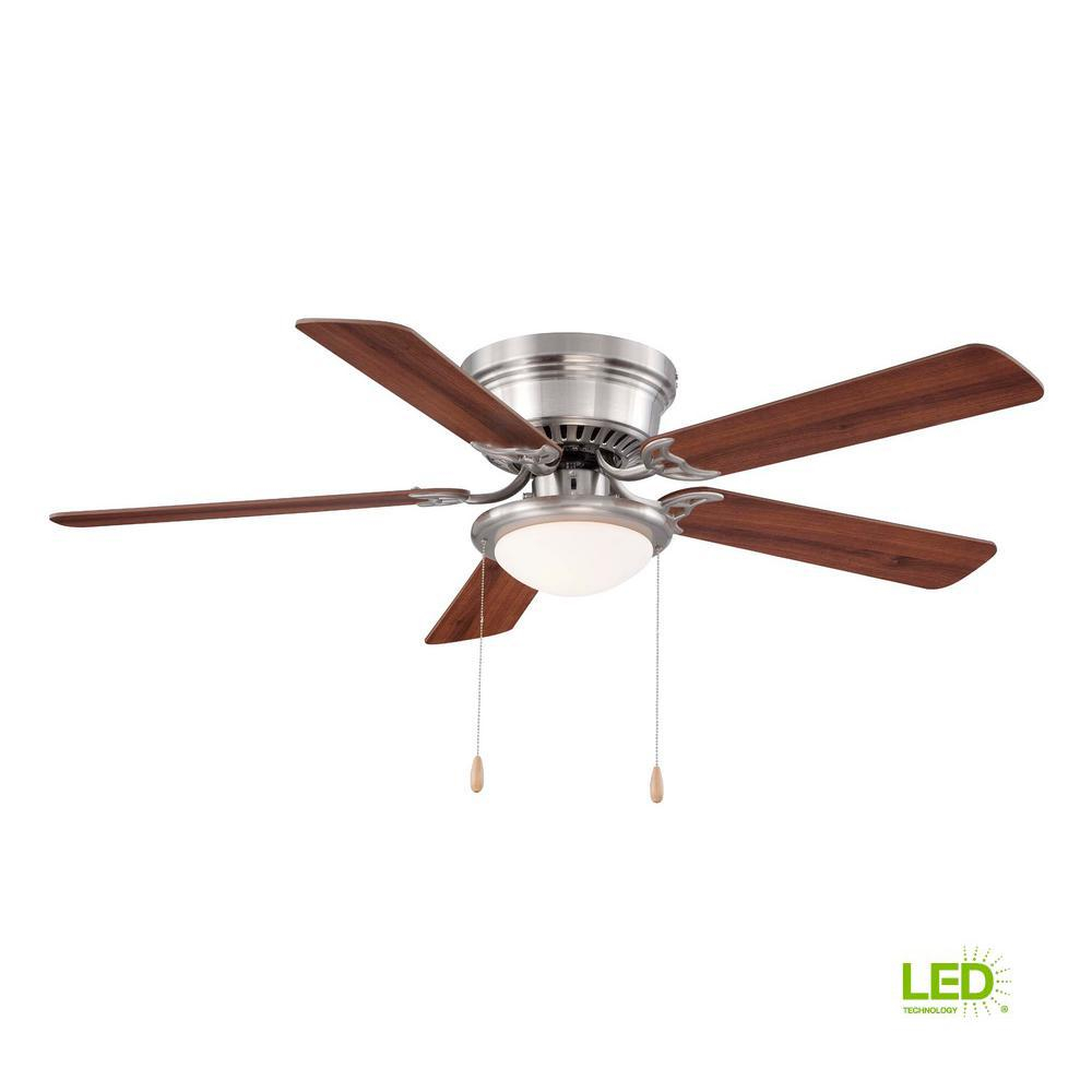 Hugger 52 In Led Indoor Brushed Nickel Ceiling Fan With Light Kit for measurements 1000 X 1000