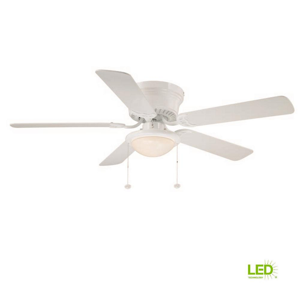 Hugger 52 In Led Indoor White Ceiling Fan With Light Kit Al383led intended for size 1000 X 1000