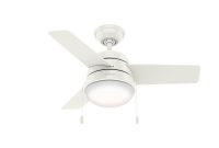 Hunter Aker 36 In Led Indoor Fresh White Ceiling Fan With Light within sizing 1000 X 1000