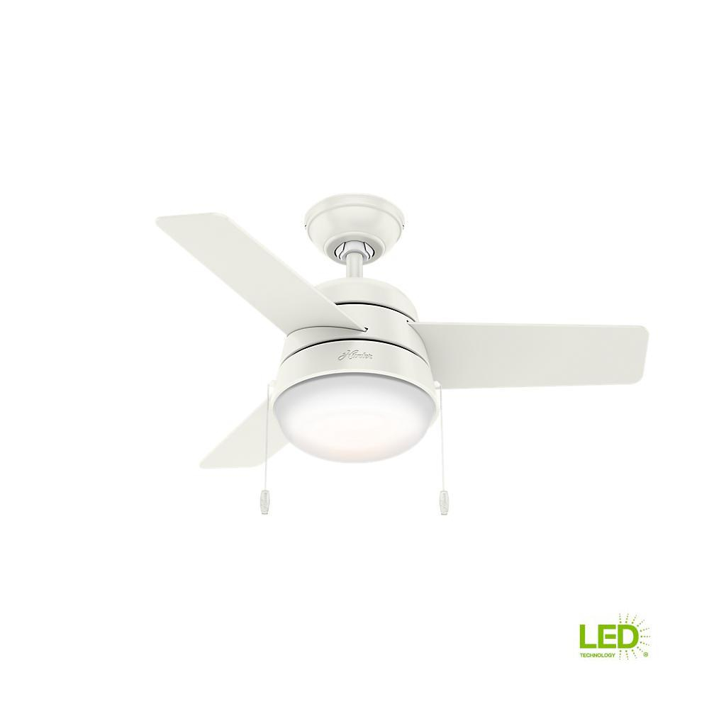 Hunter Aker 36 In Led Indoor Fresh White Ceiling Fan With Light within sizing 1000 X 1000