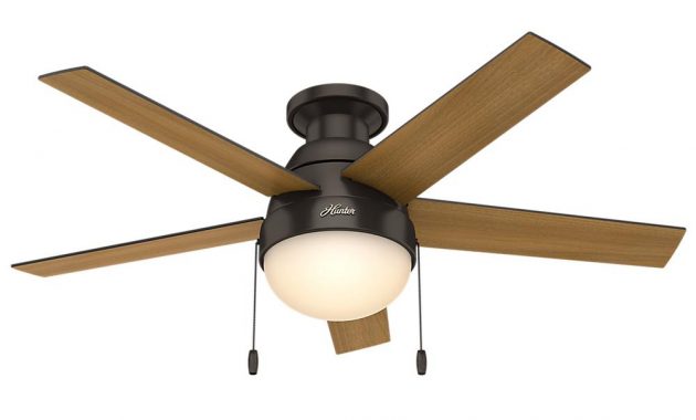 Hunter Anslee 46 In Indoor Low Profile Matte Silver Ceiling Fan pertaining to sizing 1000 X 1000