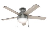 Hunter Anslee 46 In Indoor Low Profile Matte Silver Ceiling Fan throughout proportions 1000 X 1000