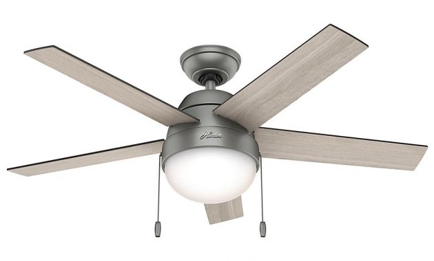 Hunter Anslee 46 In Indoor Matte Silver Ceiling Fan With Light inside dimensions 1000 X 1000