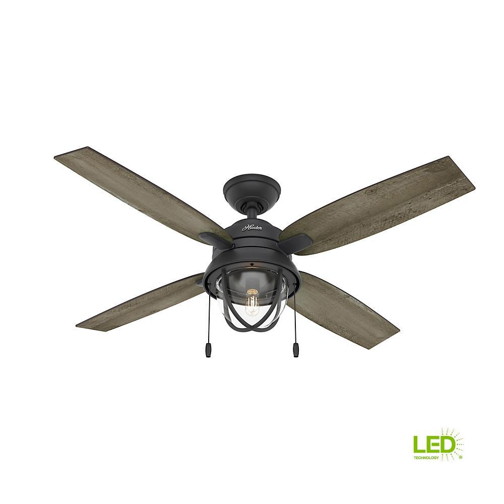 Hunter Barnes Bay 52 In Led Indooroutdoor Natural Iron Ceiling Fan with measurements 1000 X 1000