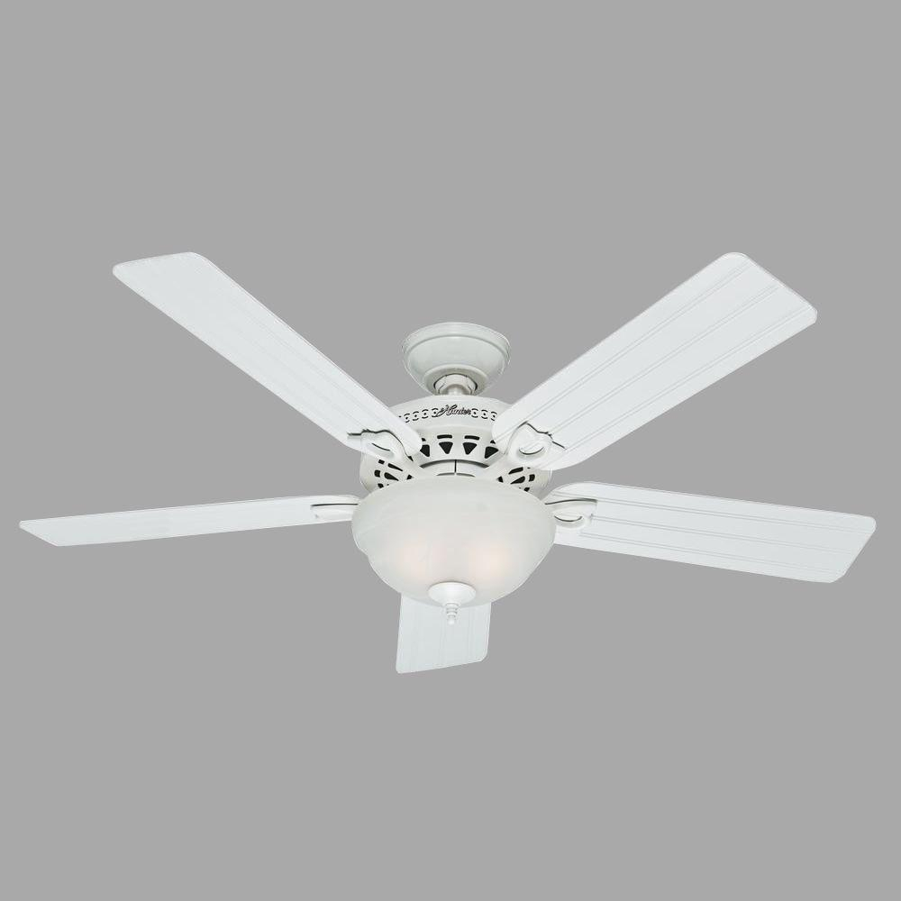 Hunter Beachcomber 52 In Indoor White Ceiling Fan With Light Kit with proportions 1000 X 1000