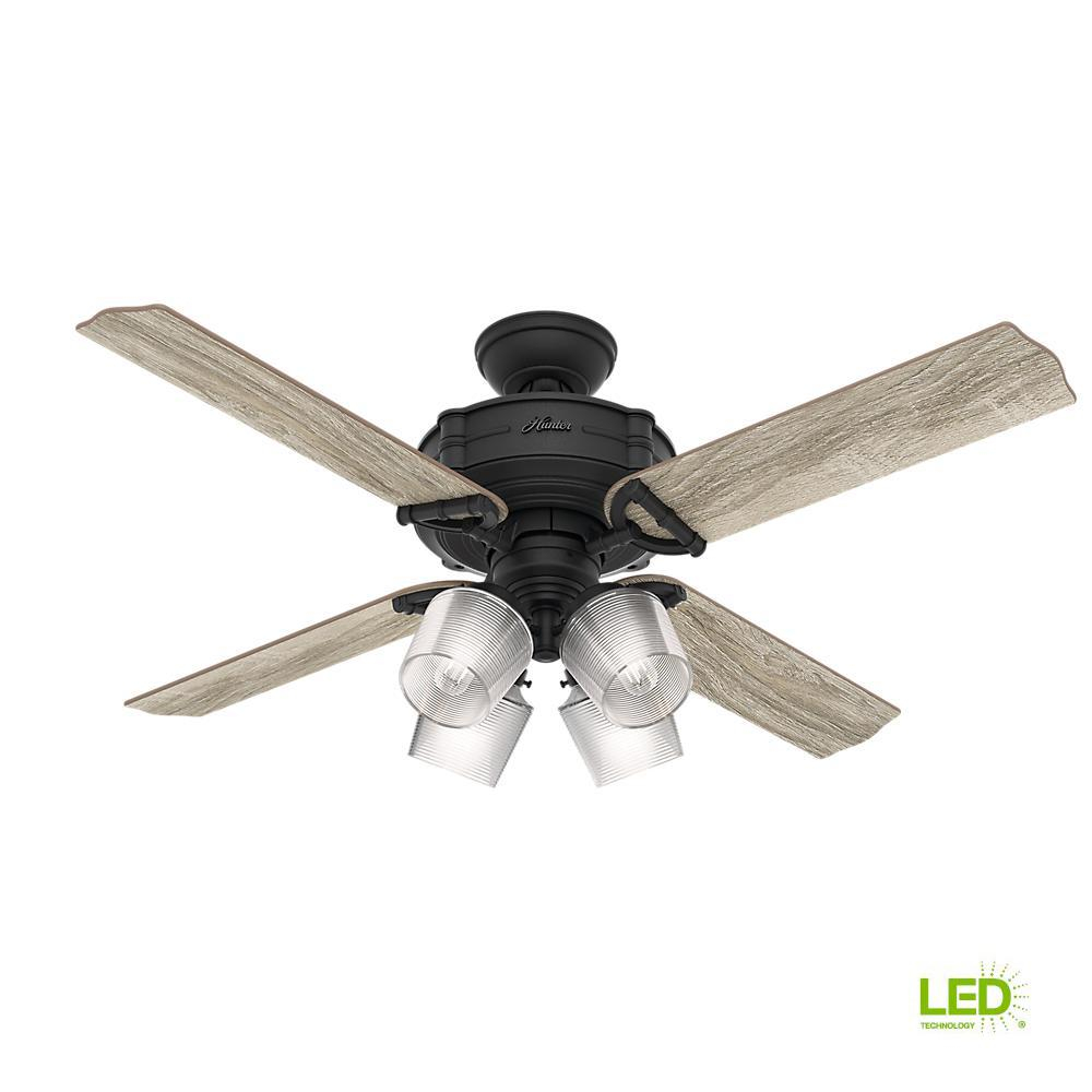 Hunter Brunswick 52 In Led Indoor Natural Iron Ceiling Fan With inside size 1000 X 1000