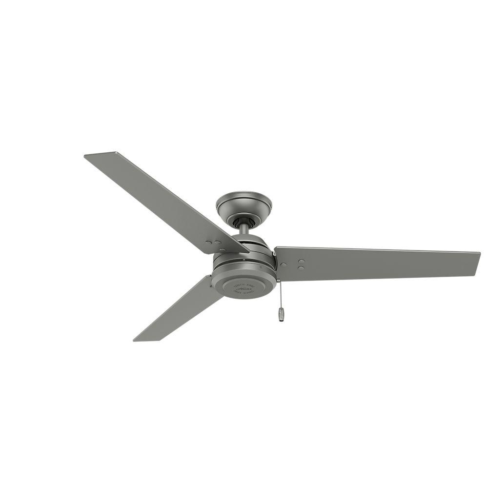 Hunter Cassius 52 In Indooroutdoor Matte Silver Ceiling Fan 59262 pertaining to measurements 1000 X 1000