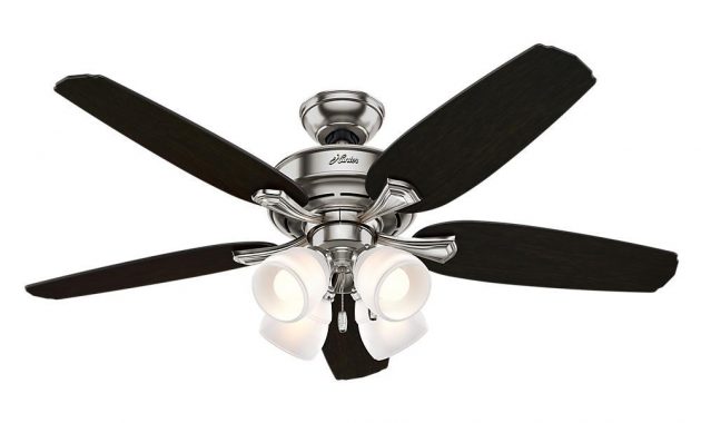 Hunter Channing 52 In Indoor Led Brushed Nickel Ceiling Fan With in proportions 1000 X 1000