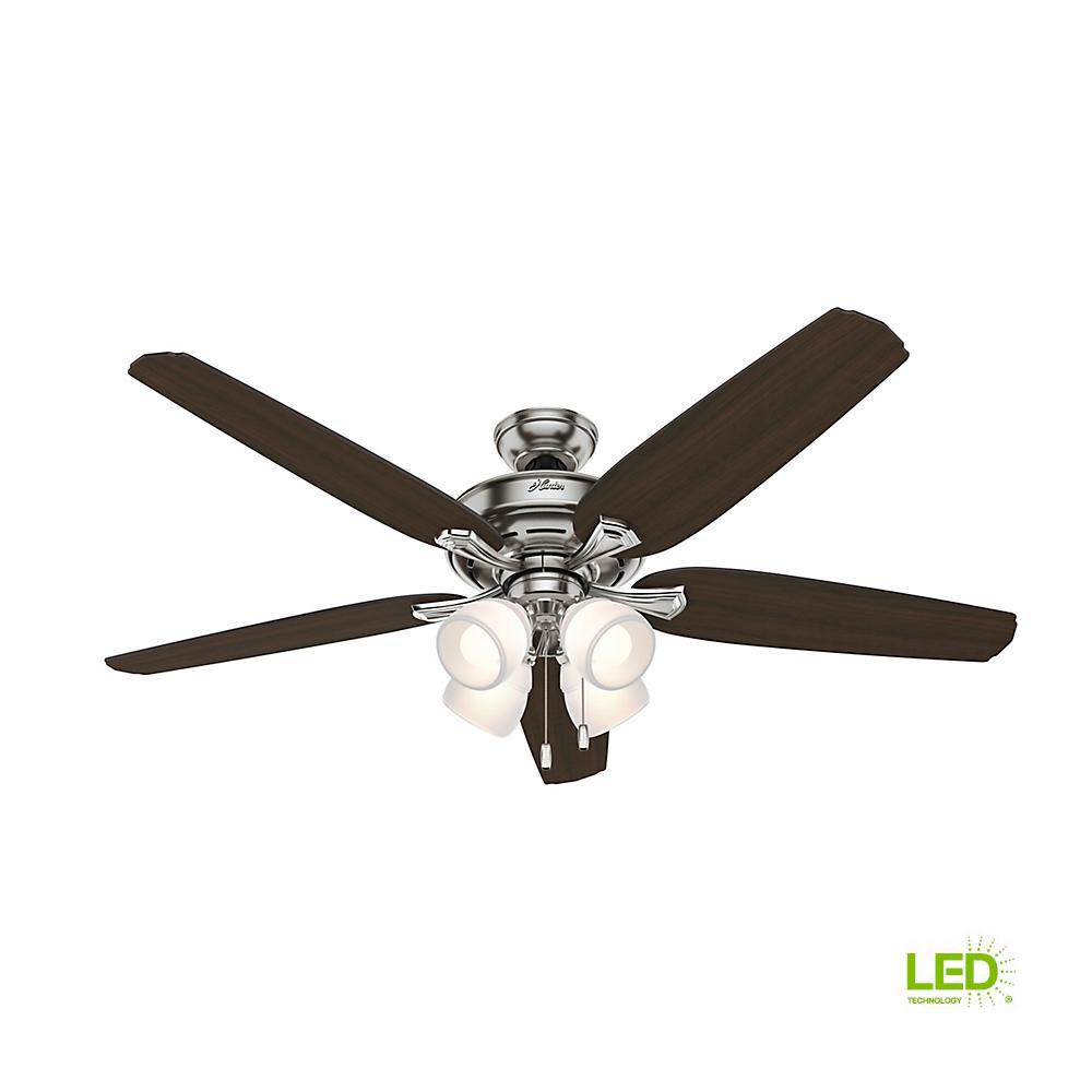 Hunter Channing 60 In Led Indoor Brushed Nickel Ceiling Fan With for dimensions 1000 X 1000