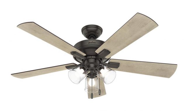 Hunter Crestfield 52 In Led Indoor Noble Bronze Ceiling Fan With 3 throughout sizing 1000 X 1000