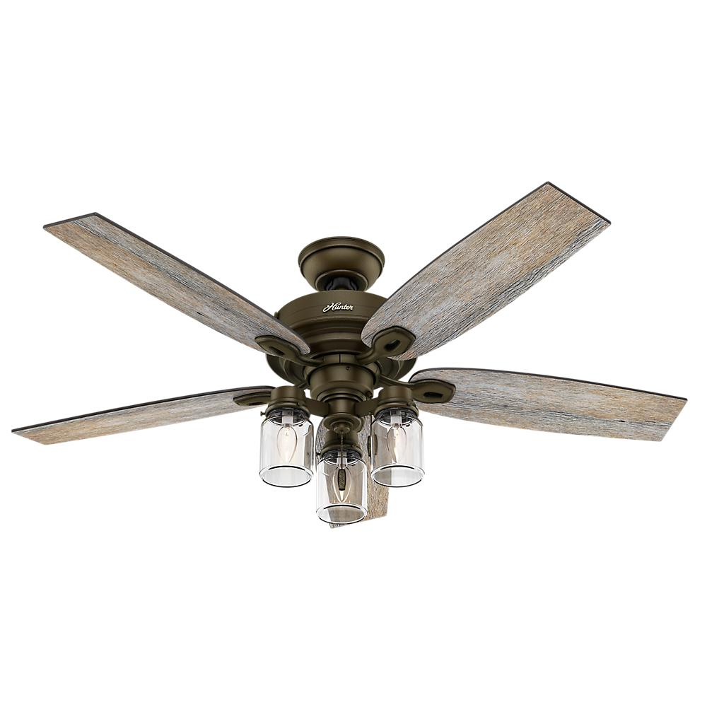 Hunter Crown Canyon 52 In Indoor Regal Bronze Ceiling Fan 53331 in measurements 1000 X 1000