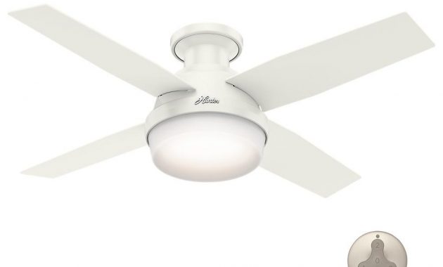 Hunter Dempsey 44 In Low Profile Led Indoor Fresh White Ceiling Fan inside size 1000 X 1000