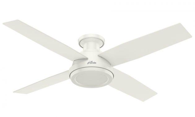 Hunter Dempsey 52 In Fresh White Indoor Flush Mount Ceiling Fan And throughout dimensions 900 X 900