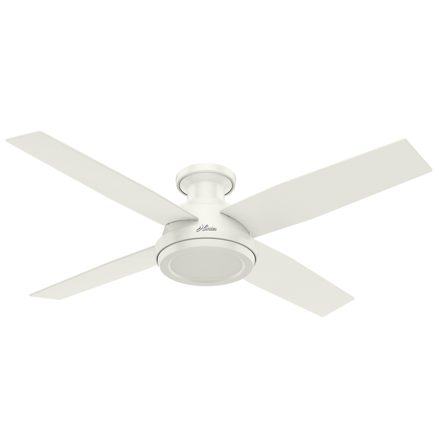 Hunter Dempsey 52 In Fresh White Indoor Flush Mount Ceiling Fan And throughout dimensions 900 X 900