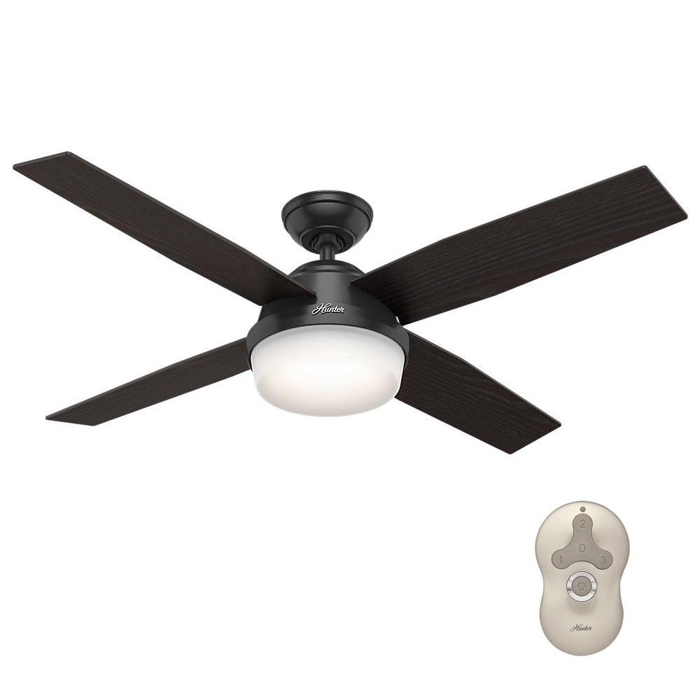 Hunter Dempsey 52 In Led Indooroutdoor Matte Black Ceiling Fan within measurements 1000 X 1000