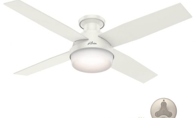 Hunter Dempsey 52 In Low Profile Led Indoor Fresh White Ceiling Fan within proportions 1000 X 1000