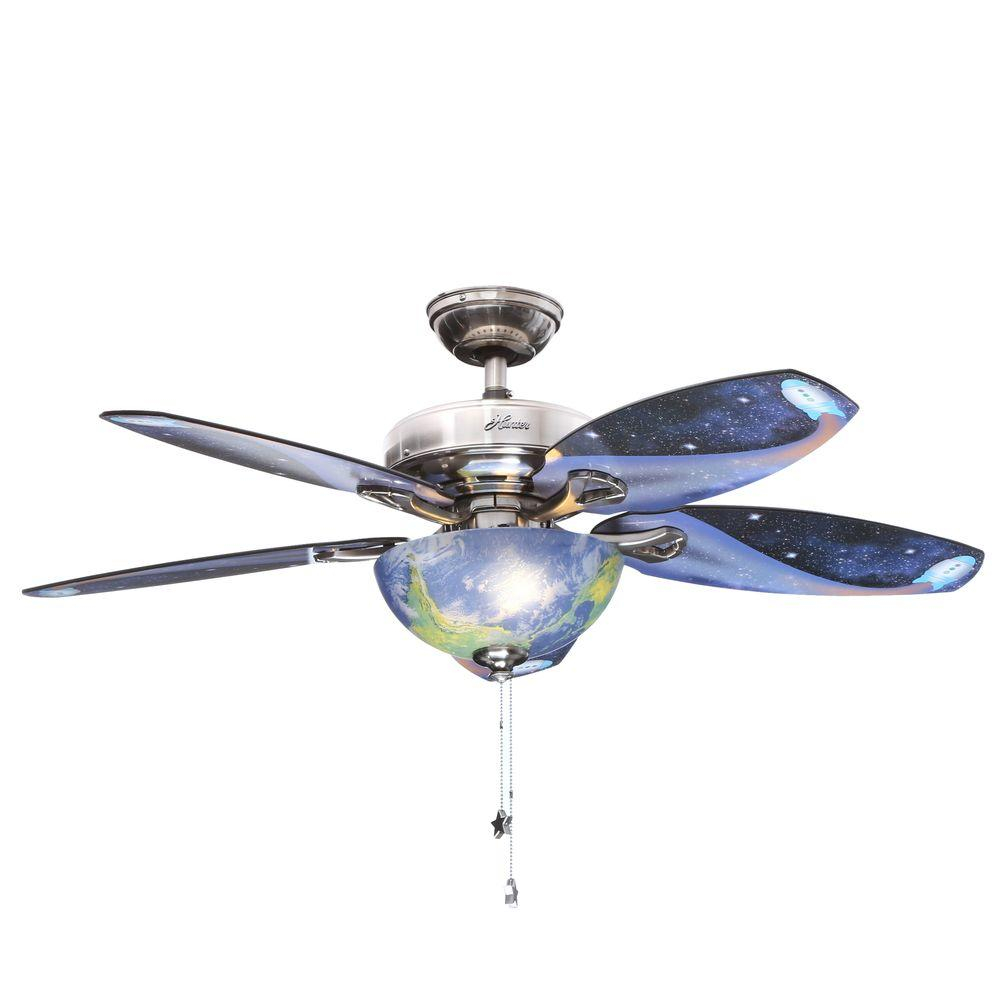 Hunter Discovery 48 In Indoor Brushed Nickel Ceiling Fan With Light with measurements 1000 X 1000