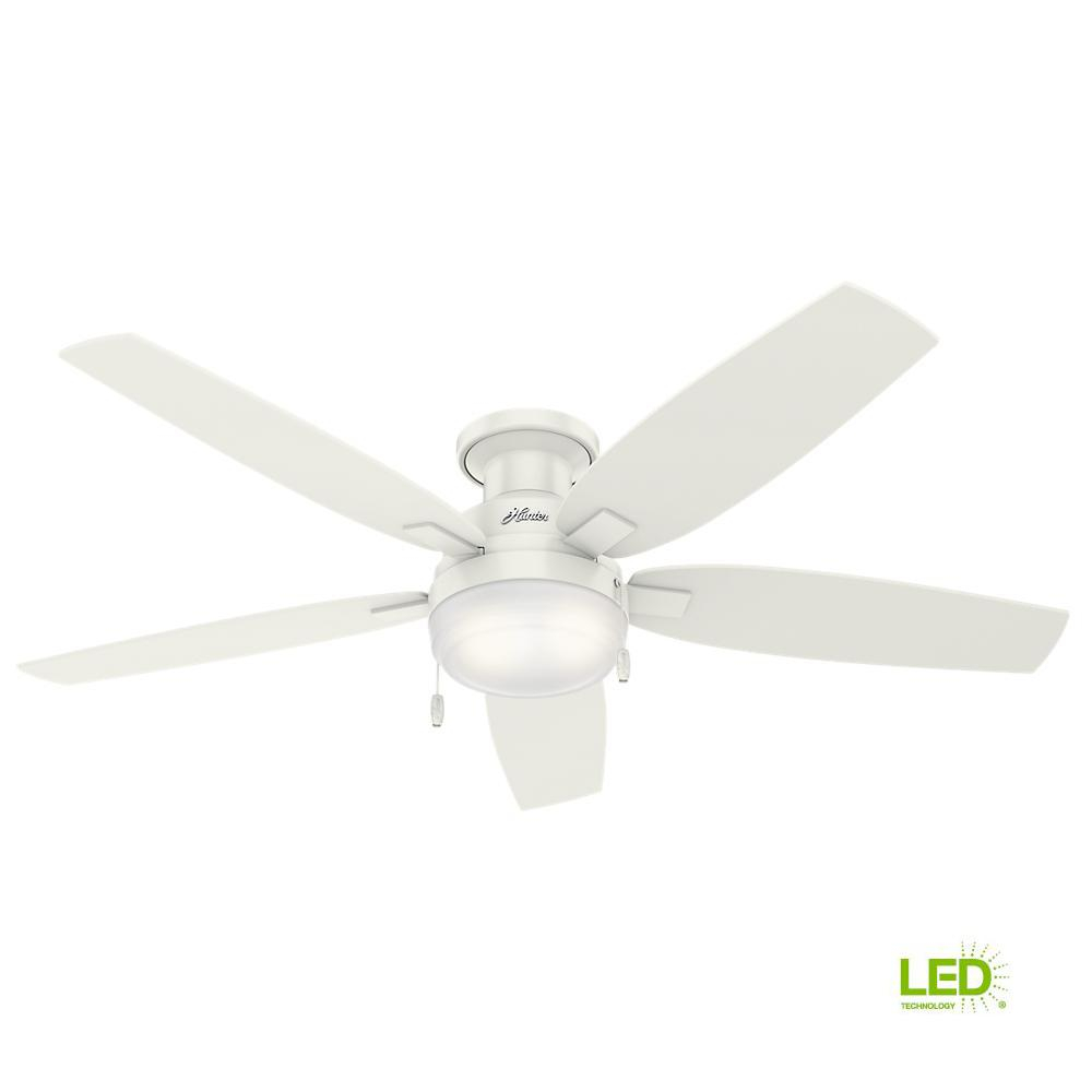 Hunter Duncan 52 In Led Indoor Fresh White Flush Mount Ceiling Fan pertaining to dimensions 1000 X 1000