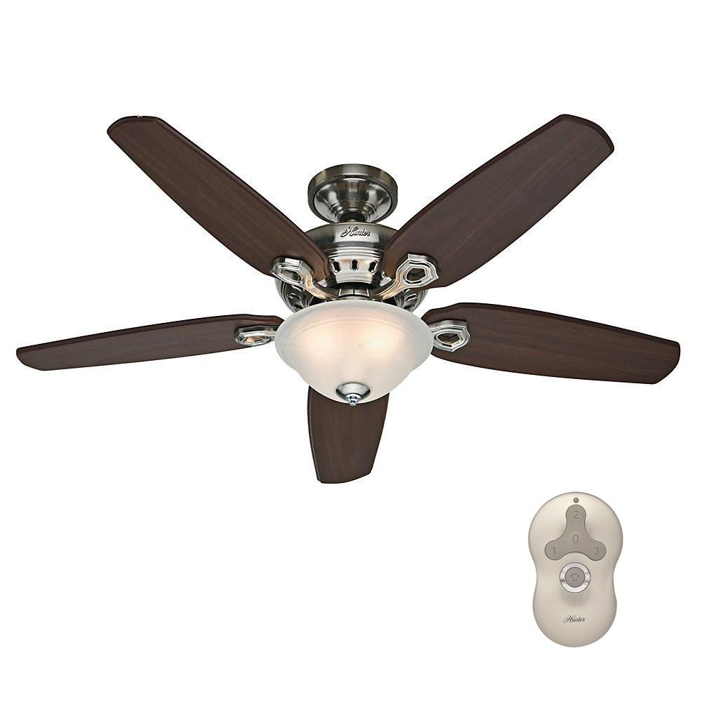 Hunter Fairhaven 52 In Indoor Brushed Nickel Ceiling Fan With Light with sizing 1000 X 1000