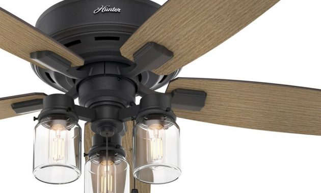 Hunter Fan 52 In Rustic Ceiling Fan With Clear Glass Led Light Kit for measurements 1000 X 1000