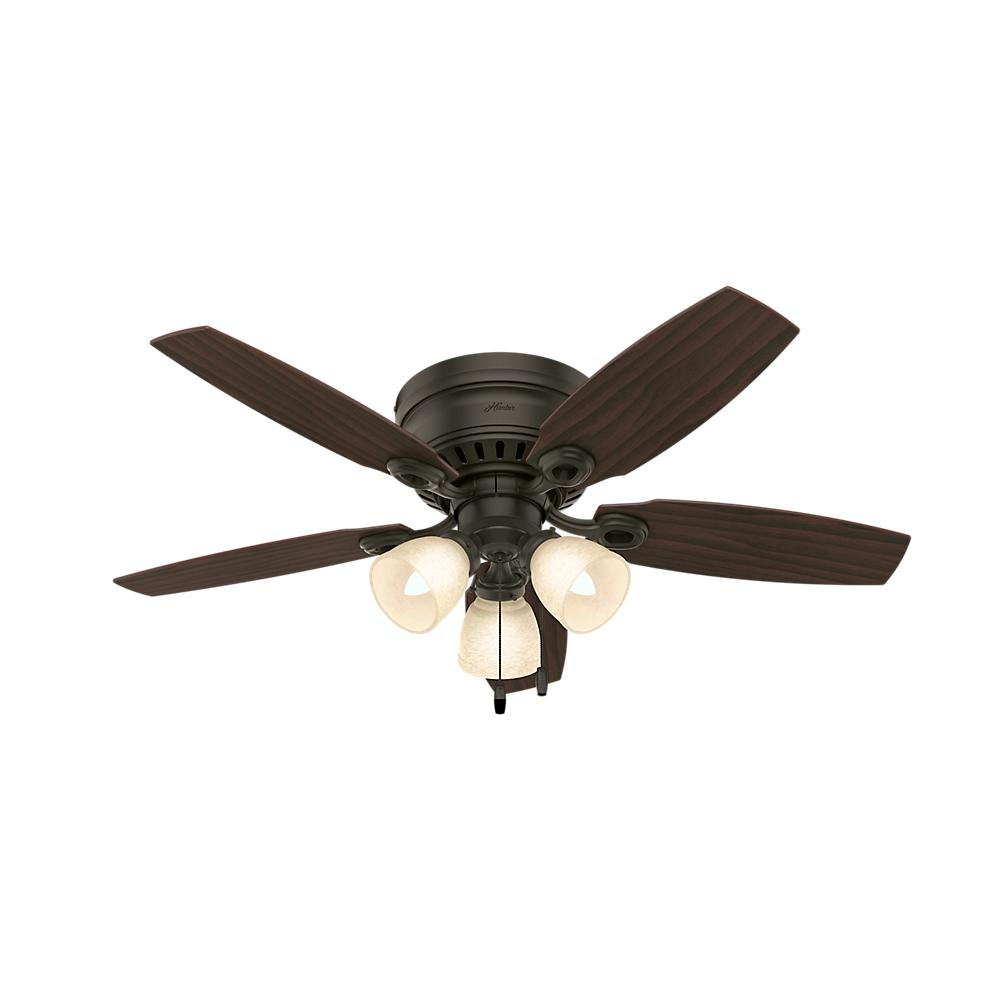 Hunter Hatherton 46 In Indoor New Bronze Ceiling Fan With Light Kit with measurements 1000 X 1000