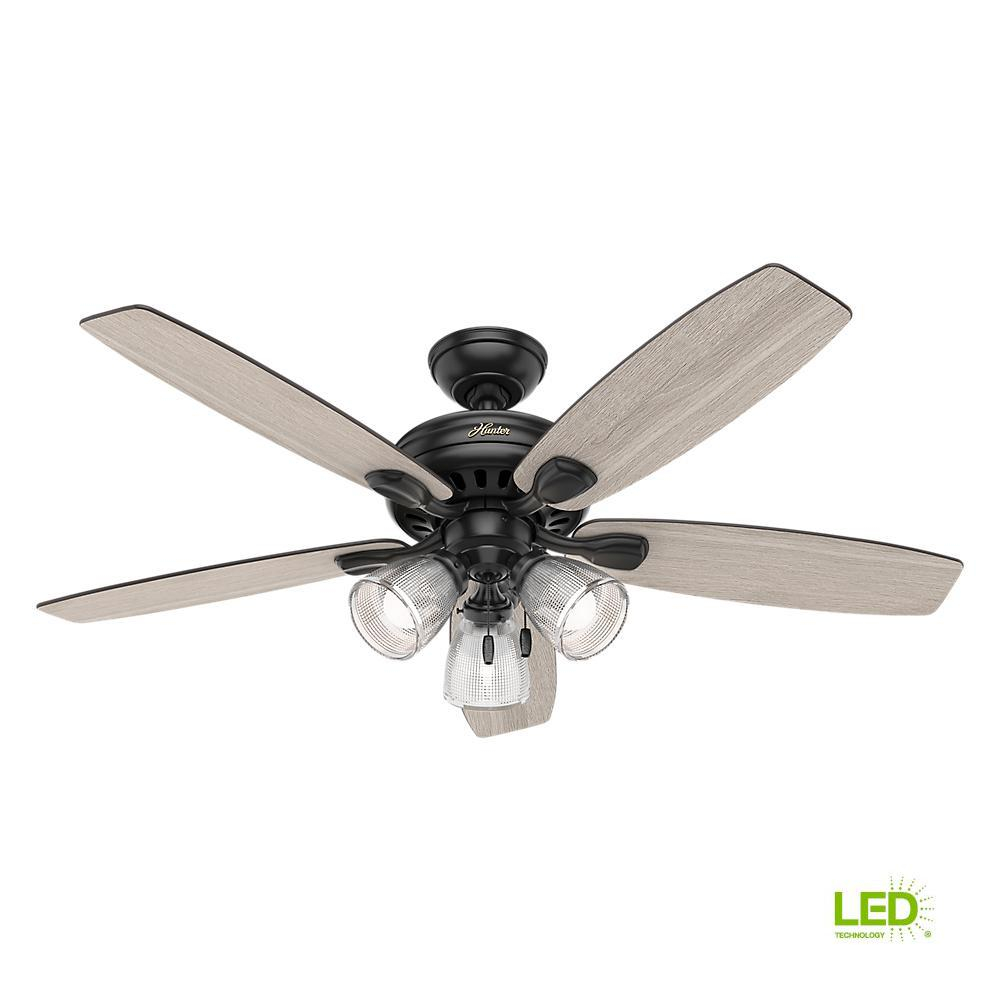 Hunter Highbury Ii 52 In Led Indoor Matte Black Ceiling Fan With inside sizing 1000 X 1000