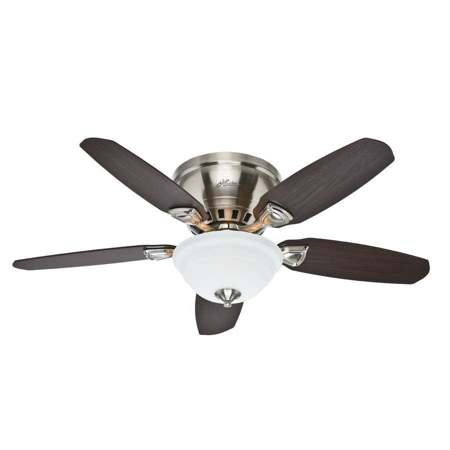 Hunter Louden 46 In Brushed Nickel Indoor Flush Mount Ceiling Fan inside measurements 900 X 900