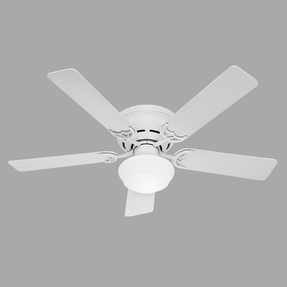 Hunter Low Profile Iii Plus 52 In Indoor White Ceiling Fan With with measurements 1000 X 1000