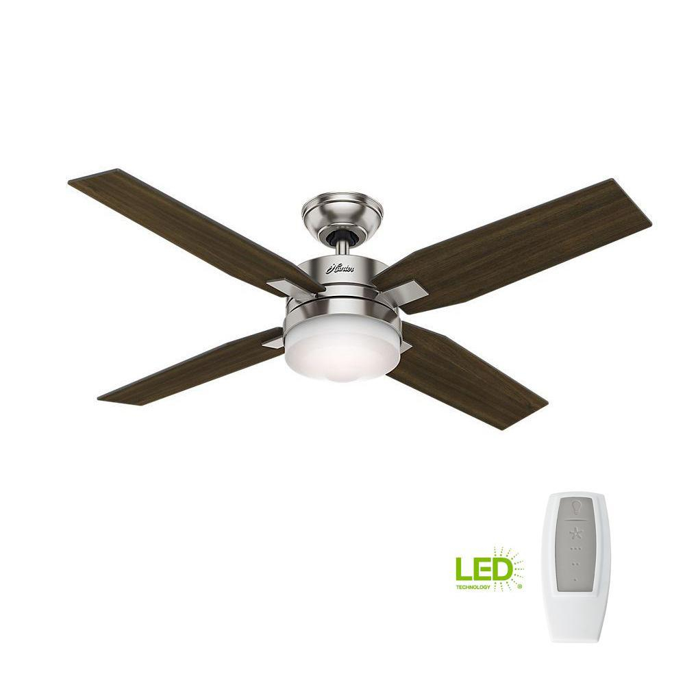 Hunter Mercado 50 In Led Indoor Brushed Nickel Ceiling Fan With intended for dimensions 1000 X 1000