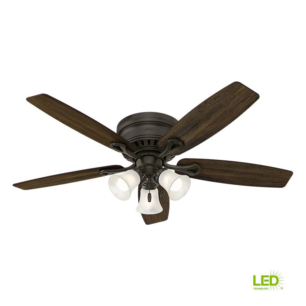 Hunter Oakhurst 52 In Led Indoor Low Profile New Bronze Ceiling Fan inside size 1000 X 1000