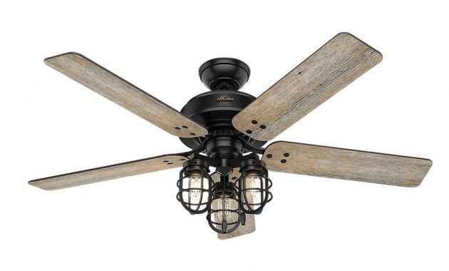 Hunter Port Isabel 52 In Led Indooroutdoor Matte Black Ceiling Fan inside proportions 1000 X 1000