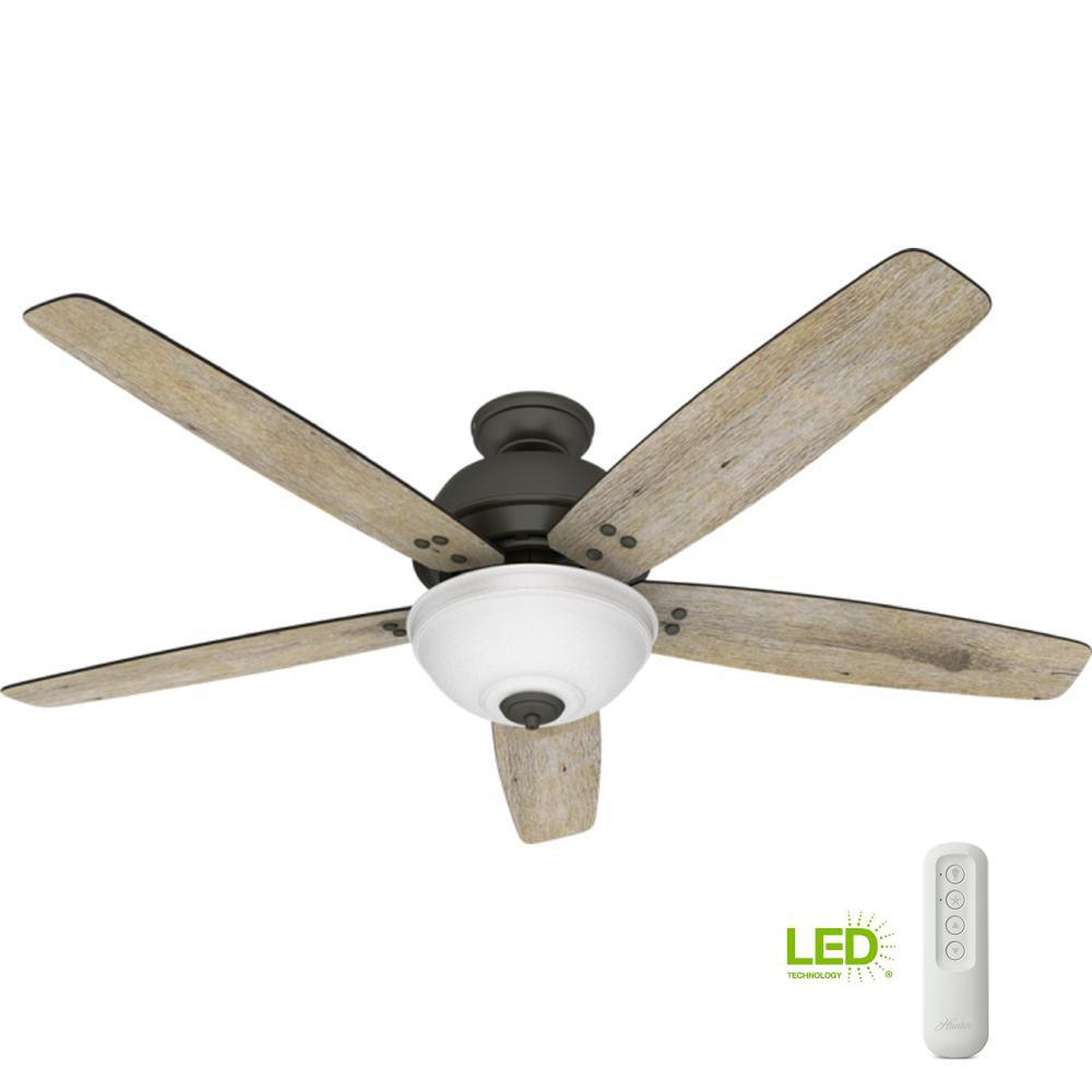 Hunter Reveille 60 In Led Indoor Noble Bronze Ceiling Fan With throughout measurements 1000 X 1000