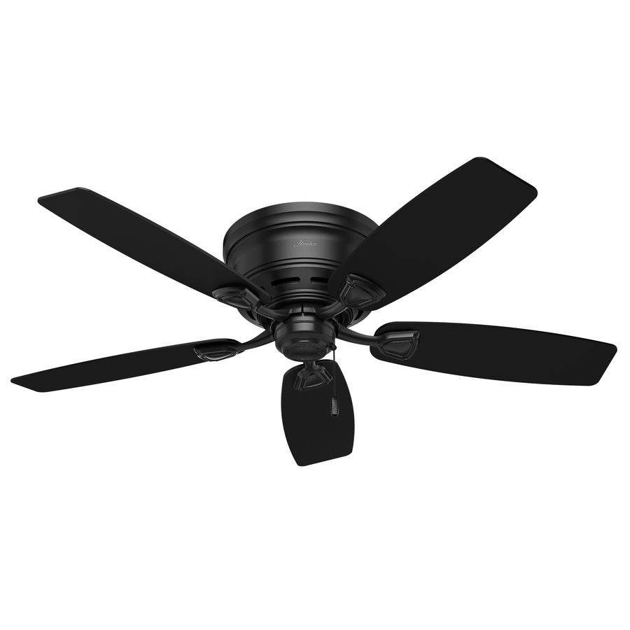 Hunter Sea Wind 48 In Matte Black Indooroutdoor Flush Mount Ceiling intended for sizing 900 X 900