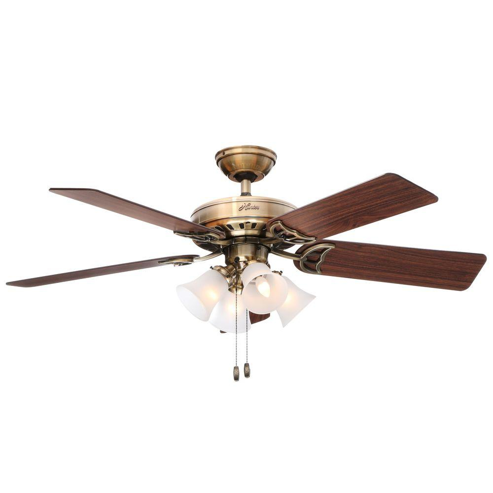 Hunter Studio Series 52 In Indoor Antique Brass Ceiling Fan With for size 1000 X 1000